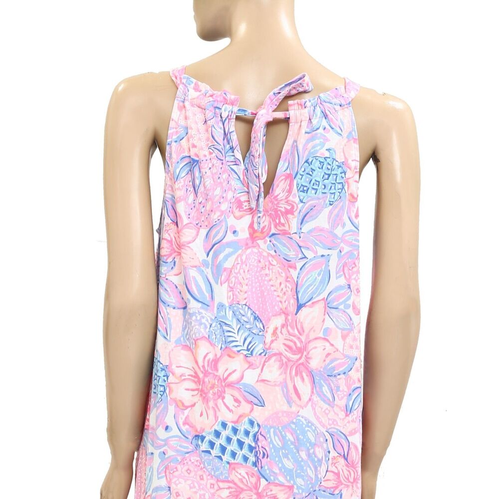 Lilly Pulitzer Saira Halter Mini Dress Floral Printed Ruffle Cotton M NWD 282114 - Picture 8 of 9